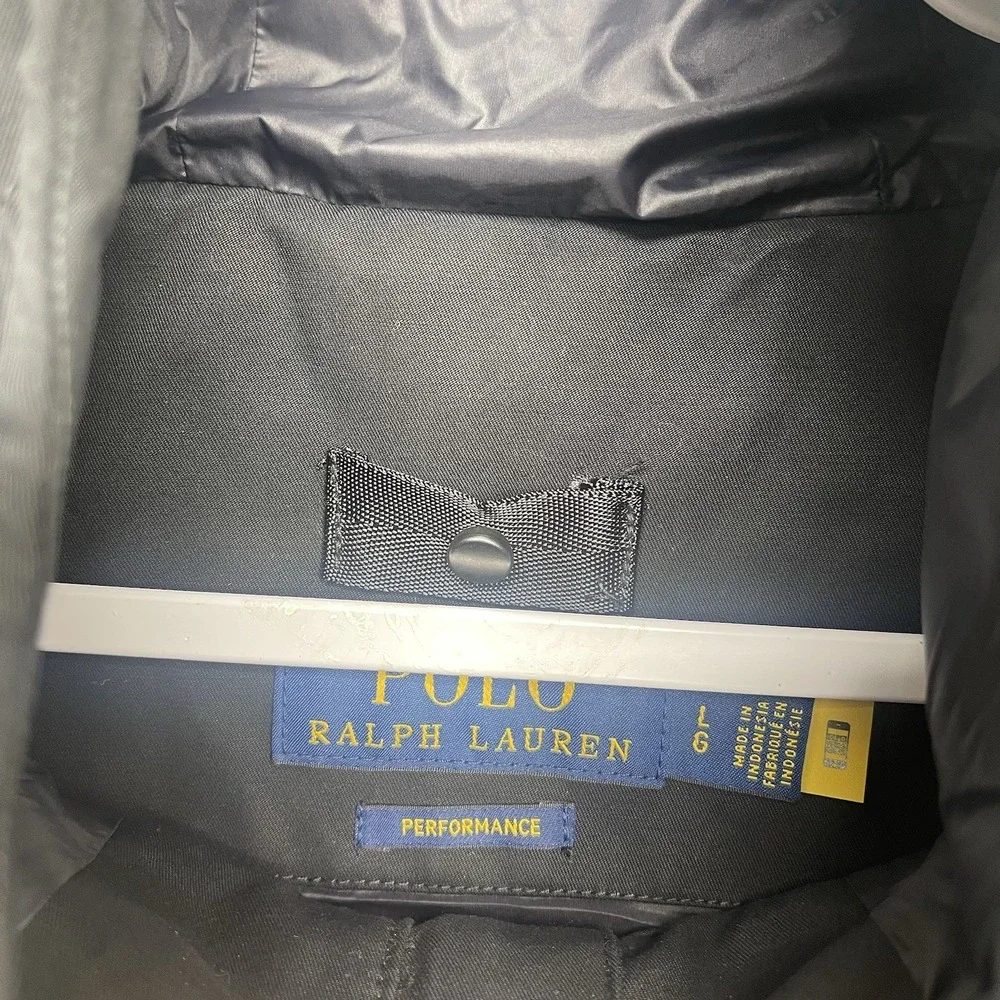 Polo Ralph Lauren Performance Jacket Mens Large Black Full Zip Nylon Hooded